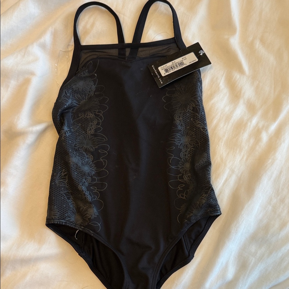 Bloch Black Mock Neck Tank Leotard size 8-10 Bloch